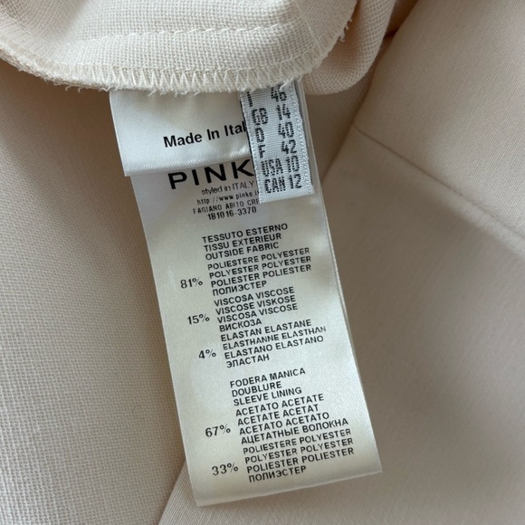 Pinko Cream Ruffle Sleeve Dress minimalist size 10 - Picture 6 of 9